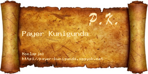 Payer Kunigunda névjegykártya